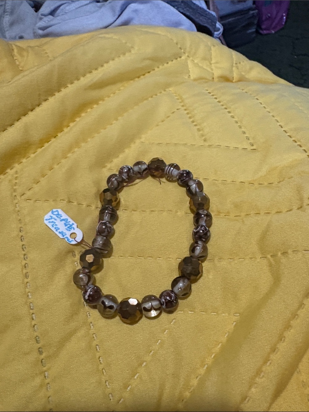 Brown Faceted Bead Stretch Bracelet